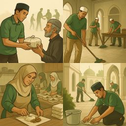 Menghidupkan Semangat Sosial Lewat Sedekah Nasi Bungkus dan Bersih-Bersih Masjid